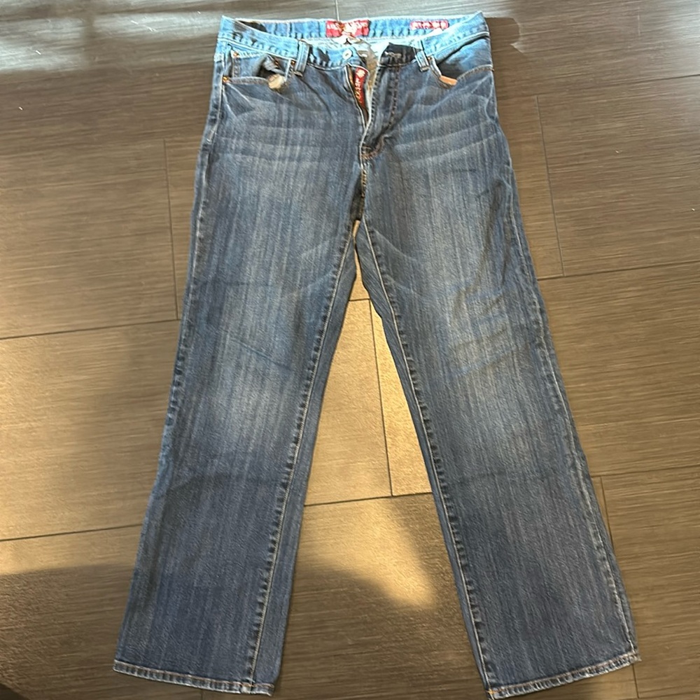 Lucky Brand 181 Jean Relaxed Straight Blue Denim Men 33x32